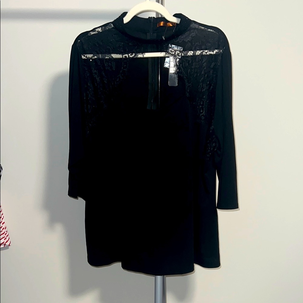 Black Lace Detail Top